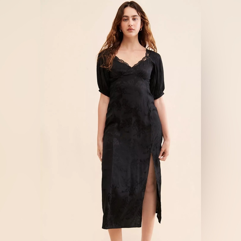 🔆 Anthropology, Saltwater Luxe Black Cinna Midi Dress - Size Medium - Picture 4 of 4